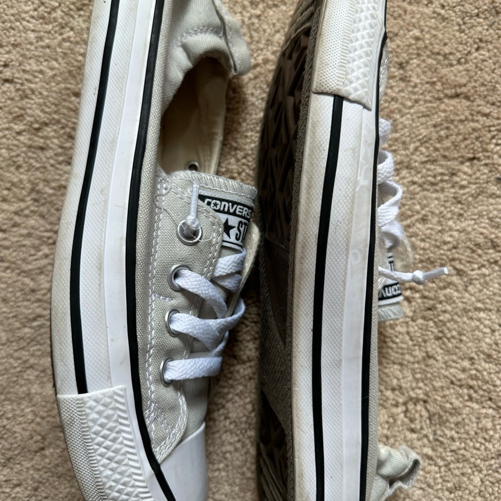 Converse All-Star Off-White Canvas Shoes in Excellent Condition Fun & Comfy! - Picture 5 of 11